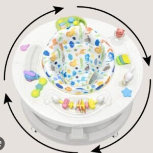 3-in-1 Convertible Baby & Toddler Play Table, 360° Rotating Seat, Discovery Window, Light-Up Piano & Sensory Toys - grey
